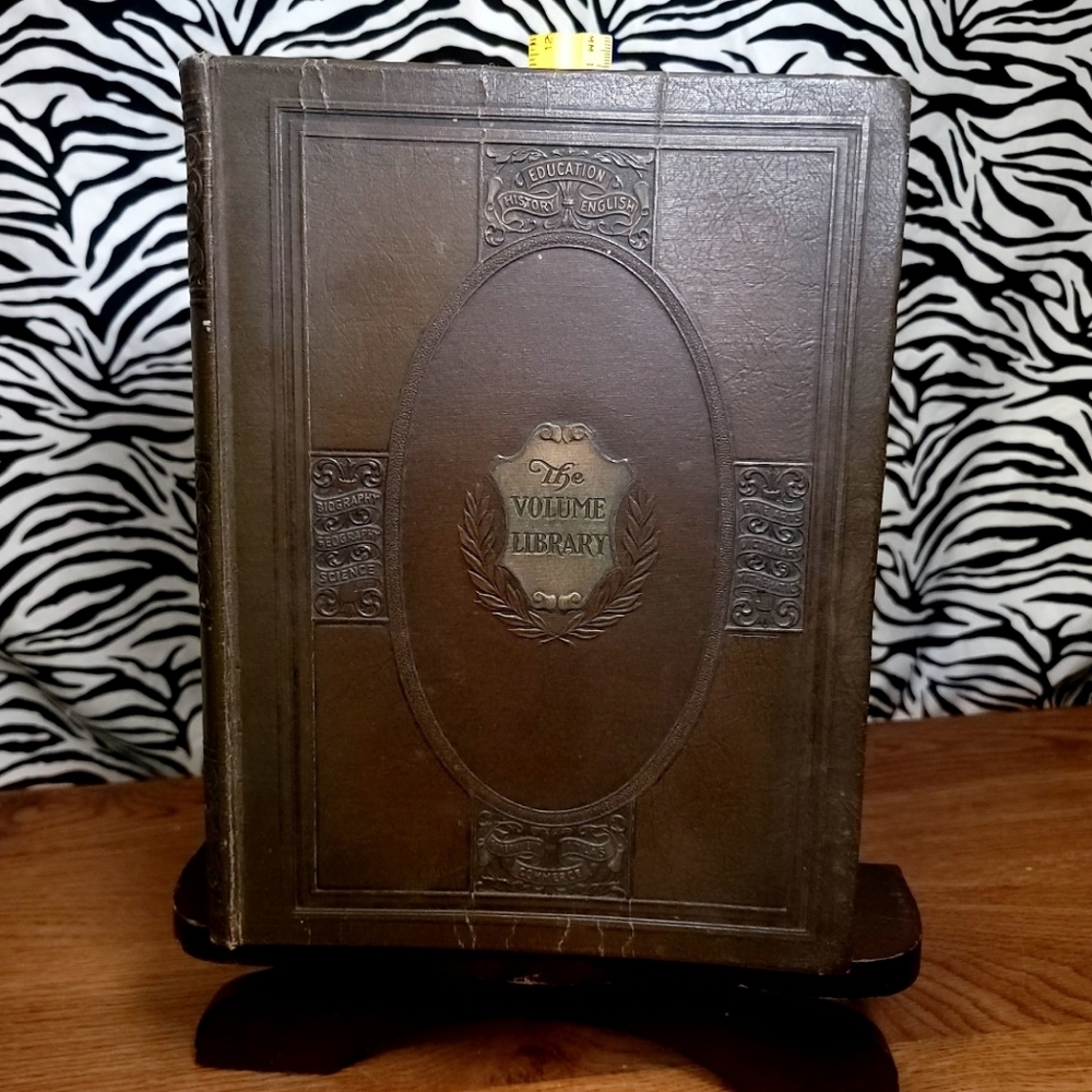 Rare Beautiful Antique 1938 Hard Cover The Volume Library Encyclopedia Book